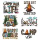 thumbnail image 1 of Parches Adhesivos Vinilo para Transferencia Calor 6 Aventura Camping Planchado Bricolaje, 1 of 9
