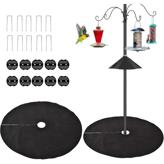 Outdoor Mat for Under Bird Feeder,Round Bird Seed Catcher For Pole & Ground | Easy Clean Feeding Accessory For Outdoor Garden Yard Lawn Ground Glass