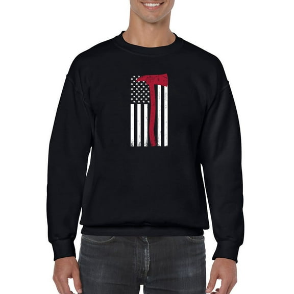 Fire Axe Flag Graphic Sweatshirt Men -GoatDeals Designs, Male XX-Large