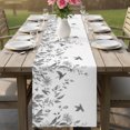 thumbnail image 6 of Table Runners 70 Inches Long Dress Scarves, Spring Leaves Farmhouse Coffee/Dining/Kitchen Table Decor, Holiday Table Runner, Grey Botanical Leaf Vines Birds Branches 13x70 Inch, 6 of 9