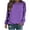 Purple, variant on VANLOFE Women's Solid Color Long Sleeve Sweatshirt O-Neck Sweatshirt for Women Women's Washed Trendy Hot Pink Sweatshirt M