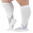 thumbnail image 3 of Extra Wide Unisex Compression Stockings 20-30mmHg for Running - White, 2X-Large, 3 of 9