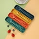 thumbnail image 2 of Zhuge Utensilios de viaje reutilizables con estuche, juego de 2 cubiertos portátiles, juegos de camping para uso diario o al aire libre, color naranja, 2 of 5