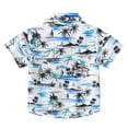 thumbnail image 4 of KAUOD Kids Boys Short Sleeve Tropical Shirt Toddler Boy Summer Hawaiian Collared Button Down Shirts Funny Print Vacation Tops, 4 of 9
