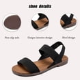 thumbnail image 3 of Ataiwee Women's Flat Slide Sandals - Casual Adjustable Elastic Strappy Double Bands Summer Flat Sandals., 3 of 6