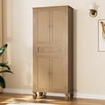 thumbnail image 2 of Einhomn 72"Tall Kitchen Pantry Cabinet 2 Rattan Doors and Drawer, Farmhouse Storage Cabinet, with Adjustable Shelves for Kitchen, Dining Room, Bathroom, Natural, 2 of 9