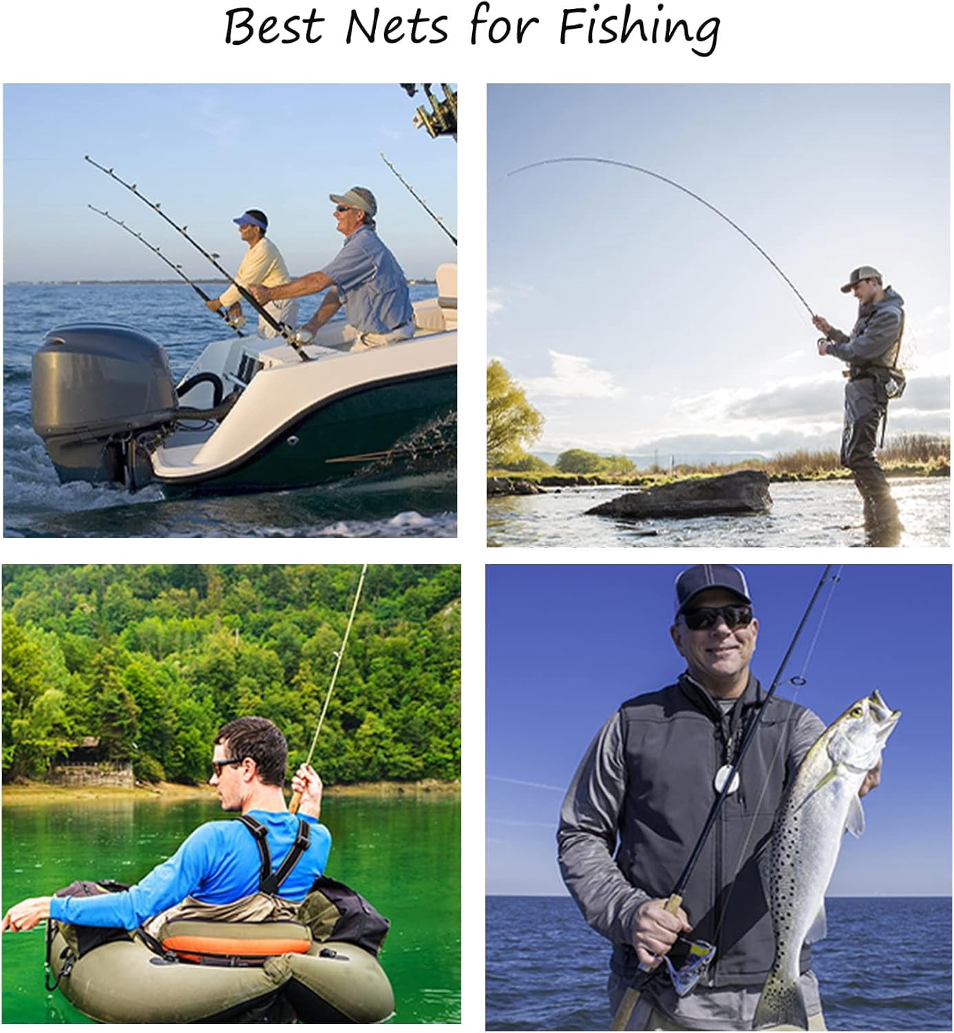 Fly Fishing Landing Net Trout Fishing Net, Soft Rubber Catch and Release Fish Net with Wooden Handle Frame, Gifts for Him