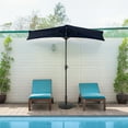 thumbnail image 2 of Pure Garden 9ft Half Umbrella for Balcony, Porch, or Deck, Navy Blue, 2 of 16