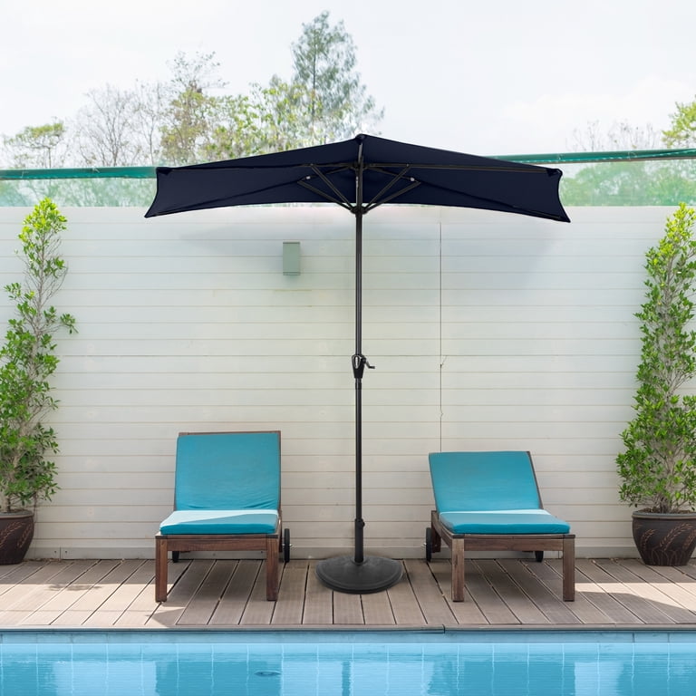 7.5 ft patio half umbrella Qidvol Rectangle Outdoor Half Umbrellas with Base for Balcony, Table, Garden, Deck, Porch, Rectangular Canopy 6ft/8ft, Height Adjustable (Color : Green, Size : Small) : Patio, Lawn With the crank and tilt mechanism of this product COBANA Half Rectangular Patio Umbrella,