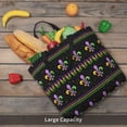 thumbnail image 6 of Naloa Mardi Gras Fleur de Lis Tote Bag for Women, Foldable Tote Bag With Zipper, Large Shoulder Bag, Top Handle Handbag for Travel, Work, Shopping, 6 of 9