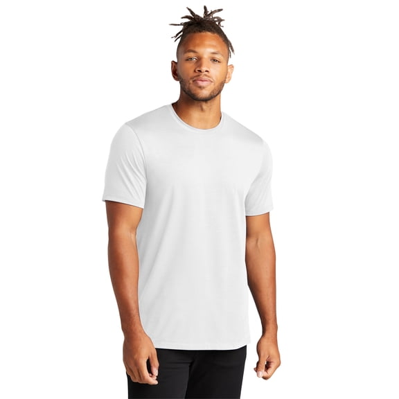 MERCER METTLE Unisex Stretch Jersey Crew | Soft & Lightweight T-Shirt for Men & Women, Casual Work Tee for Everyday Wear - White XL