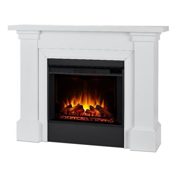 Real Flame Manus 64" Modern Wood Grand Electric Fireplace in White