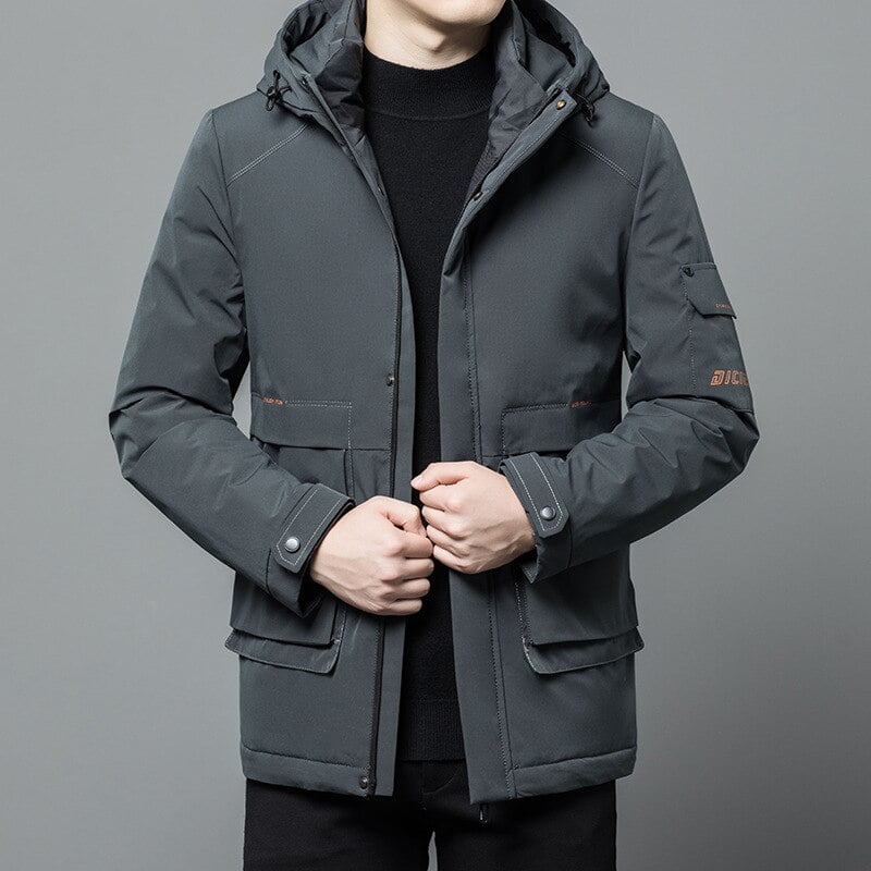 Grey duck down jacket on sale