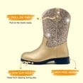thumbnail image 3 of Kids Western Boots Girls Cowgirl Boots Unisex-Child Mid Calf Glitter Toddler Cowboy Boot Little Big Kids Western Riding Shoes, 3 of 5