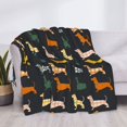 thumbnail image 3 of Yiaed Plaid Dachshund Print Blanket Throw Blanket Soft Cozy Flannel Blanket for Home Bed Sofa Couch Chair-40"x30", 3 of 6