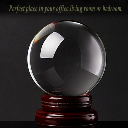 Natural Amethyst Quartz Sphere - Clear Natural Round Quartz Magic Healing Sphere 100mm Clear Glass Crystal Ball