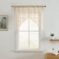 thumbnail image 3 of THD Joelle Floral Rod Pocket Lace Short Cafe Swags for Small Windows - 28 x 36 Inch Length (Taupe Swags, Set of 2), 3 of 6