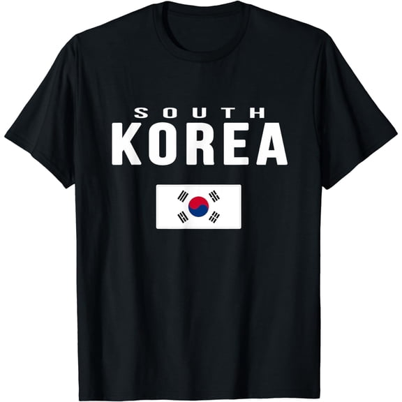 South Korea Korean Flag Gift Souvenir T-ShirtMen and women, Black T-shirt, size: Extra large