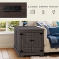 thumbnail image 3 of MINCETA End Tables with Charging Station,25" Farmhouse Wooden Sofa Side Table with Storage,Square Adjustable Shelf End Table for Living Room,Espresso, 3 of 6