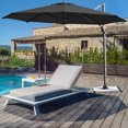 thumbnail image 3 of Patiojoy Parasol Déporté de Patio 11 Pi Parasol Suspendu Décalé avec Base en Croix et Système d'Inclinaison Gris, 3 of 7