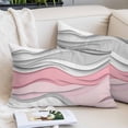 thumbnail image 2 of Pink Gray Ombre Pillow Covers 12"x20", Modern Abstract Moire Art Geometric Soft Brushed Microfiber Breathable Throw Pillow Covers, Decorative Pillowcase with Zipper for Couch Sofa Bedroom Living Room, 2 of 9