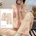 thumbnail image 1 of Conjuntos de Pijamas de Kimono anudado para Mujer, ropa de dormir de dibujos animados divertidos, ropa de casa para niña a cuadros, moda 3XL, primavera y otoño, 1 of 4