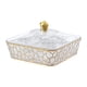 thumbnail image 2 of Caja de almacenamiento de escritorio, bandeja para servir, soporte de plástico para frutas, accesorio decorativo, cuenco Oro transparente S, 2 of 9