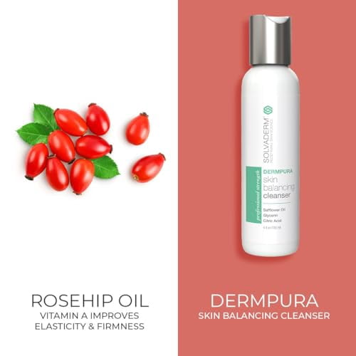 Solvaderm Dermpura Gentle Facial Cleanser – Daily Purifying Face Wash with Natural Botanicals for All Skin Types – Removes Dirt, Oil & Makeup Without Stripping Moisture – pH-Balanced & Soothing