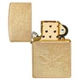 thumbnail image 5 of Zippo Cannabis Stamped Design Tumbled Brass Pocket Lighter, 5 of 6