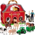 thumbnail image 1 of Juguetes de animales de granja para niños de 1, 2 y 3 años, gran granero rojo con figuras, juguetes de animales y juguetes de tractor para niños, juego de granja, juguetes educativos de aprendizaje, r, 1 of 3