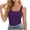 Purple, variant on Women's Cool Singlet, Solid Color Round Neck, Breathable Gym Running Tank Top Black 2XL