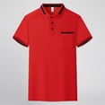 thumbnail image 2 of XINXIAOO Work Polo Shirts for Men with Pocket Short Sleeve Breathable Lightweight Casual Red Polo Shirts for Men, Size S-XXXXL, 2 of 8