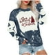 thumbnail image 1 of Sudadera de Cuello Redondo de Navidad Para Mujer, Tops Casuales de Moda, Jersey de Manta Con Lazo Estampado de Manga Larga, Jersey Odeerbi  ODB197407, 1 of 6