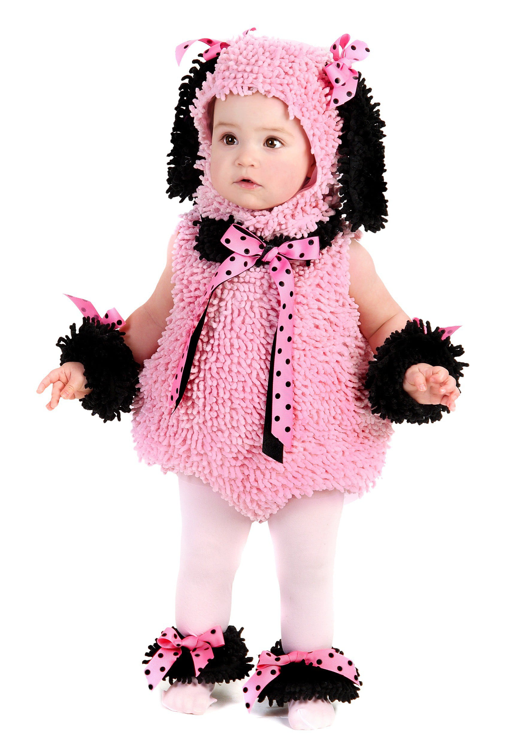 with defect BABY TODDLER PINK FUZZY FLUFFY POODLE COSTUME 6/12M 18M/2T XS