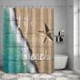 thumbnail image 6 of Bathroom Shower Curtain Beach Life Seaside Starfish Sea Water Waterproof Shower Curtains with Hooks, Sand Coastal Nautical Theme Bath Curtains Bathtub Curtain Home Decor 60x72in, 6 of 9