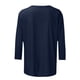 thumbnail image 4 of Honeeladyy - Túnica de talla grande para mujer, novedad de 2024, informal, de color liso, con estampado de letras, cuello redondo, holgada, para salir de verano (azul marino, M), 4 of 5