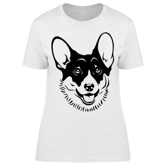 Corgi, In Black And White T-Shirt Women -Image by Shutterstock, Female Small