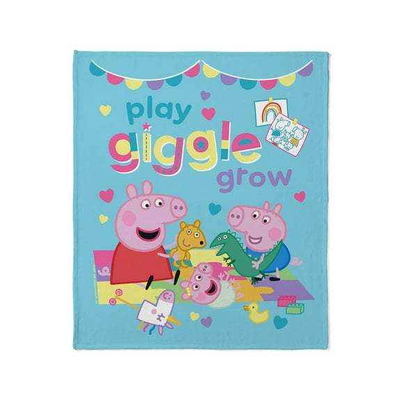 CafePress - Peppa Pig: Play Giggle Grow - Soft Fleece Throw Blanket, 50"x60" for All Ages