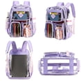 thumbnail image 3 of Mochila Stylifeo transparente para escuela de PVC violeta transparente, 3 of 9