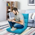 thumbnail image 2 of Costway Adjustable 14-Position Floor Chair Folding Lazy Gaming Sofa Chair Peacock Blue, 2 of 11