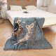 thumbnail image 4 of 1 pieza 160x130cm Couverture Plaid Bleu Tricote Dcore Avec Des Franges Bohme Simple Doux Confortable Protger Contre Le Froid Pour Canap Sofa Chaise, 4 of 5