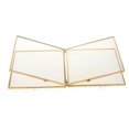 thumbnail image 3 of GUOOL Standing 5.5 x 6.3" Double Glass Vintage Brass Photo Picture Frame, 3 of 9