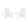 thumbnail image 3 of WestinTrends Ashore Kids Outdoor HDPE Plastic Modern Adirondack Patio Chairs with Cup Holders (Set of 2), White, 3 of 14