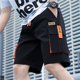 thumbnail image 5 of Pantalones cortos cargo negros sólidos para hombre, cómodos pantalones cortos holgados de diseñador con bolsillo frontal de algodón para verano para hombres Y2k, 5 of 5