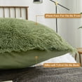 thumbnail image 4 of XeGe Shaggy Faux Fur Body Pillow Cover, Fluffy Long 20x54 Bed Pillow Case with Zipper Closure, Soft Decorative Plush Furry Fuzzy Body Pillowcase, 20" x 54", Sage Green, 4 of 8