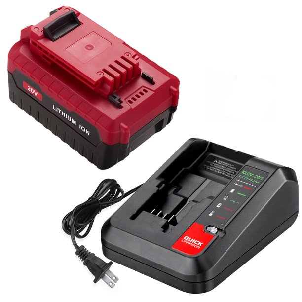 6000mAh 20 Volt Max Replacement Battery + Battery Charger for Porter
