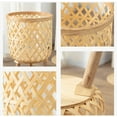 thumbnail image 3 of RISEON Set of 2 Handmade Mid  Modern Planter, Rustic Indoor Rattan Basket Flower Pot Plant Stand,Large Floor Planter Natural, 3 of 6