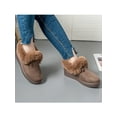 thumbnail image 4 of Frontwalk Womens Mocassins Wide Width Winter Warm Shoes Plush Lined Cottom Slippers Walking Bowknot Booties Women Non Slip On Loafers Coffee 9, 4 of 5