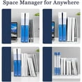 thumbnail image 3 of shiyou-Desktop File Magazine Folder Holder 4 Section Plastic Hollow Documents Foldable Organizer File Cabinet Shelf Frames Dividers Rack Display and Storage (White), 3 of 4
