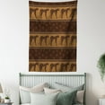 thumbnail image 4 of Safari Tapestry, Continuing Pattern of Leopard Silhouettes with Geometric Shapes Ethnic Art, Wall Hanging for Bedroom Living Room Dorm Decor, 40W X 60L Inches, Dark Brown Caramel, by Ambesonne, 4 of 5
